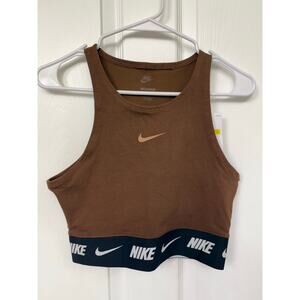 Nike NWT brown sleeveless sports bra crop top small tight fit ($40 retail)